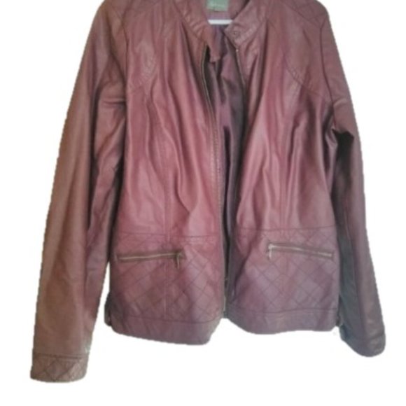 Reitmans  biker style purple  faux leather jacket - Picture 6 of 8